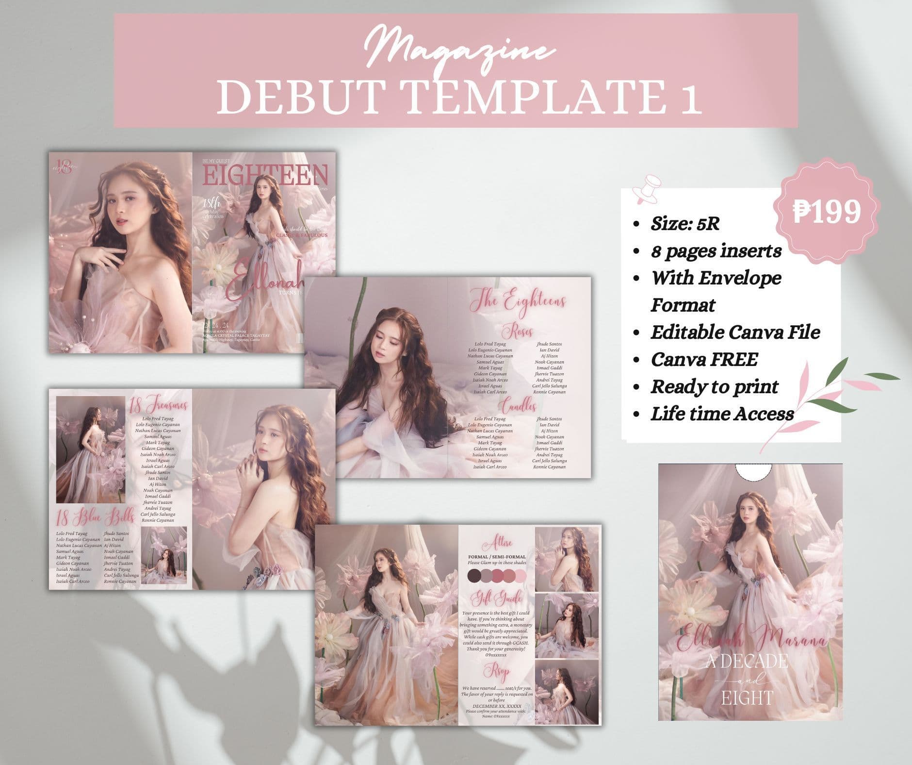 Magazine Debut 18th Birthday Invitation Template v1 — view 1